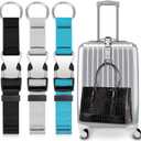 Amylove 3 Pcs Add a Bag Luggage Straps Gripper Heavy Duty Jacket Valises Strap for Travel Belt with Buckle Adjustable Baggage