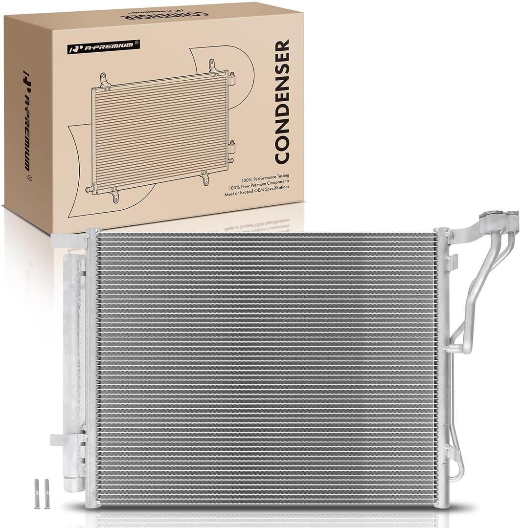 A-Premium Air Conditioning A/C Condenser Compatible with Hyundai Sonata 2011-2014 & Kia Optima 2011-2015, L4 2.0L, Replace# 976063Q000