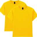 Gildan Youth DryBlend T-Shirt, Style G8000B, 2-Pack (Medium, Daisy)