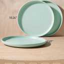 famiware Milkyway Dinner Plates, 10.24 inch Plates for 6, Stoneware Dessert Plates Dish Set for Kitchen, Reactive Glaze Plate Set, Microwave and Dishwasher Safe, Light Green