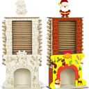 2 x Cinrobiye Countdown to Christmas Wooden Advent CalendarDIY Christmas Advent Countdown Colorable Santa in the Chimney Craft kit for Door Table Wall Mantel Holiday Farmhouse Xmas Decor