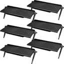 Hoteam 6 Pieces TV Top Screen Shelf Adjustable Monitor Top Shelf Plastic TV Video Game Storage Game Console Black Router Stand Audio Video Shelving for Media Boxes Router(11.8 x 4.5 inch)