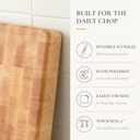 Vandroop Maple End Grain Wood Cutting Boards for Kitchen - 20x15x2 Rectangle Wooden Maple Heavy Butcher Block Kitchen Cutting Board - End-Grain Reversible Chopping Board with Finger Grips