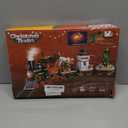 Christmas Train Building Toys Set with LED Light - Lego-Compatible 868pcs Model with Moving Coupling Rods & Working Wheels, Gingerbread House, Snowman Tree Carriages, Holiday Decor Xmas Ideas for Kids