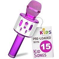 BONAOK Wireless Bluetooth Karaoke Microphone, 3-in-1 Portable Handheld Mic Speaker for All Smartphones, Gifts for Boys Kids Adults All Age Q37(Purplw\e)