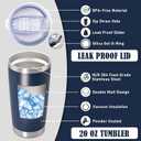 20 oz Tumbler Coffee Travel Tumblers Bulk with Lid Stainless Steel Double Wall Vacuum Insulated Mug Powder Coated Cups fit Car Cupholder for Hot and Cold - Navy, 12Pack