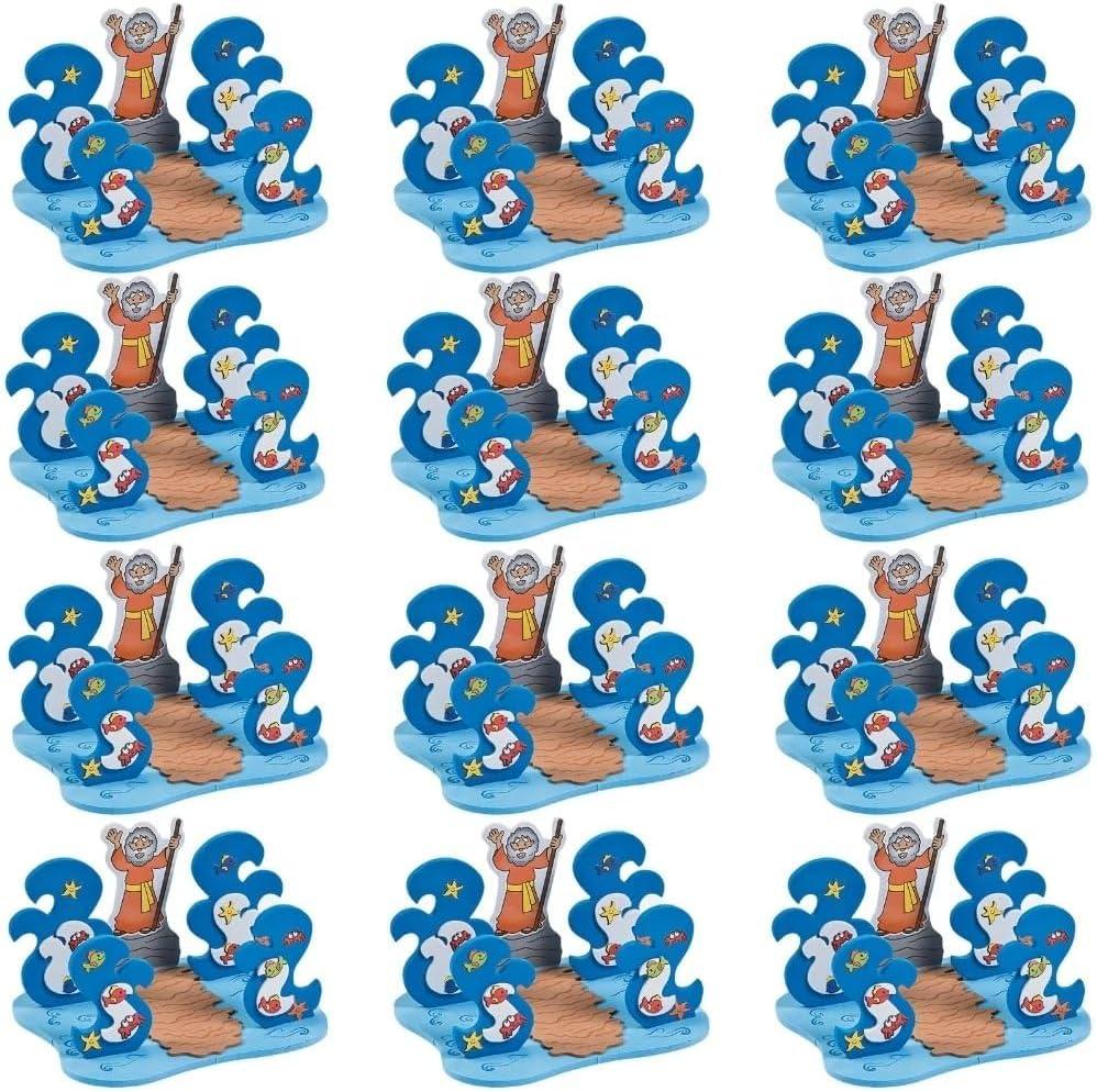 Fun Express 3D Floating Parting of the Red Sea Craft Kit - 6 3/4' x 3 3/4' | Foam - Multicolor | Pack of 12