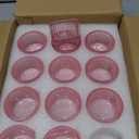 24 Pcs Glass Votive Candle Holders  Assorted Ribbed Pink Tea Light Holders Bulk for Weddings, Baby Showers, Parties, Home Dcor, and Table Centerpieces