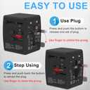 2 x Universal Travel Adapter, 6-Port 6.0A 30W International Power Adapter with 4 USB-A, 2 USB-C Ports & 1 AC Outlet, European Travel Plug Adapter Travel Essentials(Type C/G/A/I)