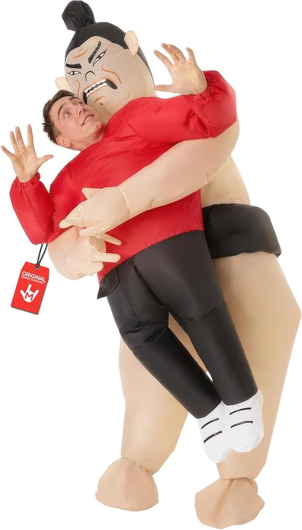 Morph Inflatable Sumo Suits For Adults, Blow Up Sumo Suits For Adults, Black and Red, One Size