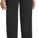 baleaf Womens Capri Pants with Pockets Yoga Capri Leggings High Waist Wide Leg Crop Exercise Workout Summer Pants (Black, S)