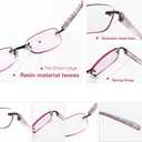 3-Pack Rimless Reading Glasses For Women, Lightweight Spring Hinge Readers, Classic Elegant Artistic Eyeglasses UV 400