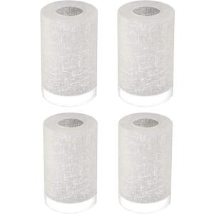 4 Pack White Linen Frosted Glass Lamp Shade Covers, 5.9in Height, 3.9in Diameter, 1.65in Fitter, Cylinder Light Fixture Lampshade, Glass Shade Replacement Globe for Chandelier Wall Sconce