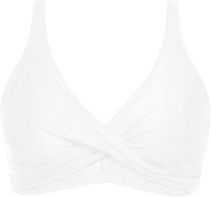 Aqua Eve Women Full Coverage Bikini Top No Bottom Push up Swimsuits Top Sport Bra Bathing Suits Tops, Large
