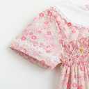 Curipeer Toddler Girl Dress Summer Floral Dresses for Girls Short Sleeve Playwear Sundress (Pink)