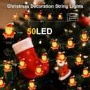 Aogist Christmas String Lights, 16ft 50 LED Battery Powered Santa Claus Christmas Decoration Lights for Indoor Outdoot Party Festival Christmas Decorative (Santa Claus, 1)