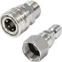 Tool Daily Pressure Washer Adapter Set with Swivel, M22 14mm to 3/8" Quick Connect, Stainless Steel Quick Disconnect Swivel for Power Washer Hose, 5000 PSI