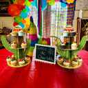 2 Pack Mexican Fiesta Cupcake Stand Party Decorations, Cactus 3 Tier Cardboard Cup Cake Tower Stand Display Dessert Holder Cinco De Mayo Taco Tuesday Baby Shower Birthday Party Decor Supplies Favors