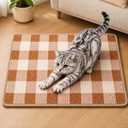 Cat Scratcher Mat, Natural Sisal Cat Scratch Pad for Cats | Rug-Style Sisal Cat Scratch Mat, Floor or Wall Use, Anti-Slip Backing, Hook-and-Loop Strips, 23.6 x 15.7 Inch, Coffee White