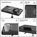 Portable Car Seat Tray Table, Height Adjustable Car Desk for Laptop