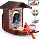 PeckCam Bird Feeder with Camera Solar Powered, AI Identify & Auto Capture, 2K HD Live Video Smart Bird Feeder Camera Instant Notifications in Backyard, Gift Bird Lovers