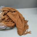 Homiest Decorative Knitted Throw with Fringe, Lightweight Acrylic Knit Blanket, Soft & Cozy Tassel Blanket for Couch, Sofa, Bed (Light Brown, 50 x 60 Inch)