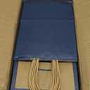 Joybe 100 Pack 5.95x3.25x8 Inch Small Navy Blue Paper Bags with Handles Bulk, Kraft Paper Gift Bags for Birthday Party Favors Grocery Retail Shopping Business Goody Merchandise Craft Blank Sacks