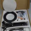 HITTI 10X Magnifying Glass with Light, 1,800 Lumens Stepless Dimmable, 3 Color Modes, 4.2 Real Glass Lens LED Desk Lamp & Clamp, Magnifier Light and Stand for Crafts, Soldering, Fly Tying, Close Work (Black)