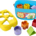 Fisher-Price Babys First Blocks & Rock-a-Stack Toy Set, Bucket of 10 Shapes & Ring Stacking Activity for Developmental Play Ages 6+ Months 