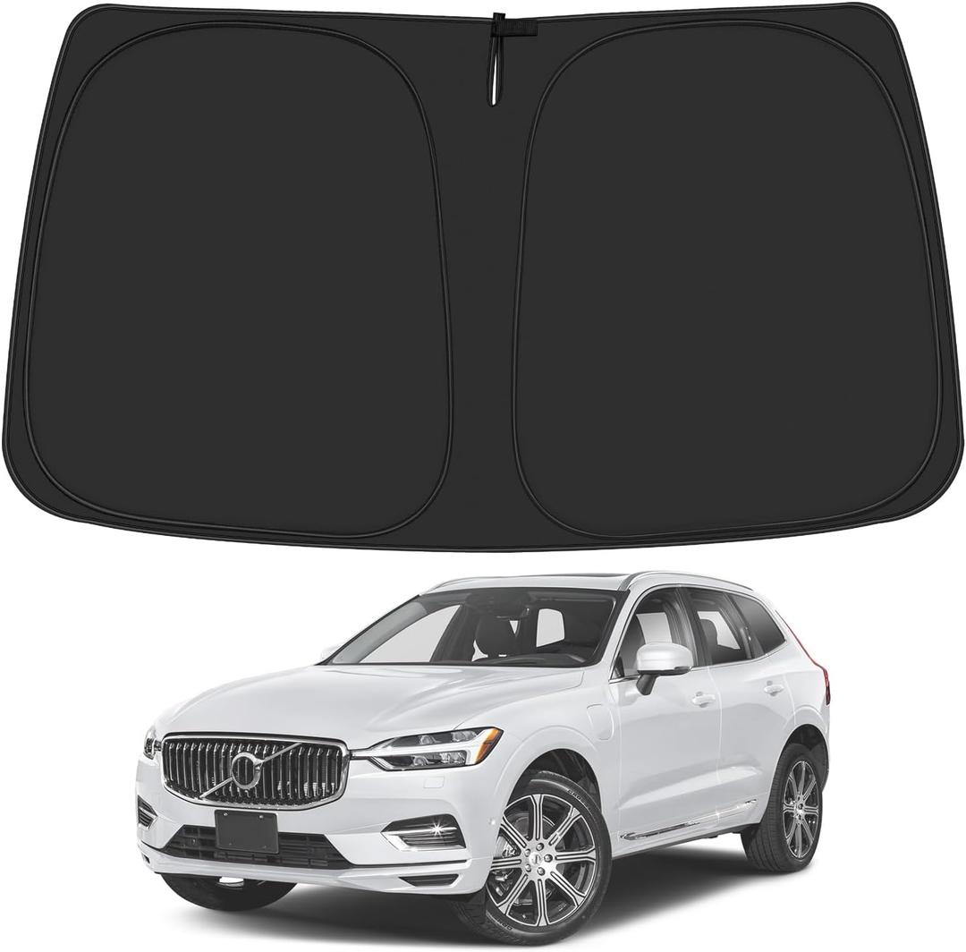 Windshield Sun Shade for 2018-2025 Volvo XC60 Accessories, Foldable Window Sunshade Sun Visor Protector, Front Windshield Sunshade Sun Shield Blocks UV Rays Heat