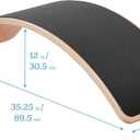 ECR4Kids Wooden Rocking Balance Board with Non-Slip Felt Base, Montessori Toy, Black