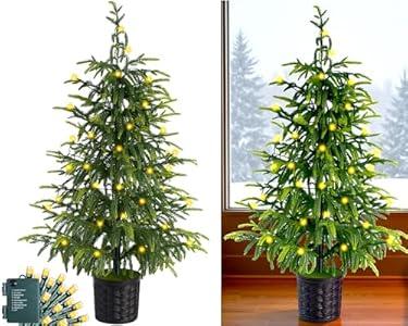 5.8FT Prelit Christmas Tree - Artificial Christmas Tree with Timer Remote for Indoor Holiday Decor - Xmas Tree for Home, Office, Living Room, Kitchen (B-Dark Green)