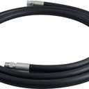 0.75 Inch x 10 Foot Neoprene Gasoline, Diesel, Biodiesel Fuel Pump Transfer Hose with Ground Wire and 3/4" Male Fittings, Black Fuel Transfer Hose Farm Fuel Hose 10FT