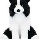 Border Collie Stuffed Animal Plush Dog Toy, 12 Inch, Soft Realistic Black and White Puppy, Cuddly Farm Animal Plushie for Kids, Girls, Boys, Birthday