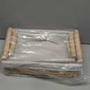 Round Paper Rope Storage Basket, Wicker Baskets for Organizing with Handle, Decorative Bins for Countertop, Toilet Paper Basket for Toilet Tank Top, Small Baskets Set (Set of 2,Beige)