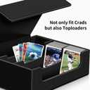 1800+ Trading Card Storage Box, Magnetic Closure Toploaders Storage Box Hold 600+ 35PT 3"x4" Standard Toploaders, PU Leather Card Deck Boxes Fit for MTG,Marvel,Sport Cards,Game Cards, Business Cards