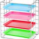 Moxweyeni Instrument Tray Rack Dental Instruments Organizer Chrome Tray Rack for Size B Trays and Lids, Holds 8 Trays