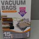 Vacuum Bags for Travel with USB & TYPE C Pump, Vacuum Seal Travel Bags, 15 Pack Carry-On Vacuum Storage Bags for Luggage & Suitcase, Space Saver for Clothes & Travel(Grey)