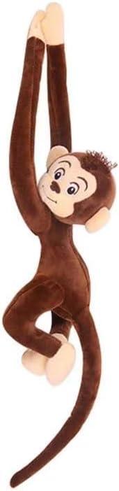 Long Arm Hanging Monkey Stuffed Animals,Curtain Monkey Plush Toy Birthday Xmas Gift for Kids (24Inch) (Dark Brown)