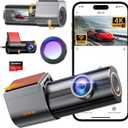 Dash Cam Front and Rear 4K, Built-in 5GHz WiFi with CPL, Dual Dashcams for Cars with 64GB Card, 24H Parking Mode, WDR, Ultra HD Night Vision, G-Sensor, Loop Recording, App Control, Support 256GB Max