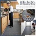 PVC Drainage Floor Mat Non-Slip Commercial Wet Area Mat for Outdoor and Indoor Restaurant Kitchen Bar Swimming Pool Splash Matting Water Drain Flooring Mat,Grey, 3x16.4FT