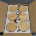 6 PACK Vintage Glass Coffee Mugs 14oz Clear Embossed Tea Cup Set With Bamboo Lids And Gold Spoons,Yogurt Bowl,Kitchen Gifts For Women