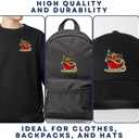 4Pack EMBROBOF Santa Sleigh Patch 3 inches, Joyful Christmas Tree Patch Embroidered Merry Christmas Iron On Patches for Clothes