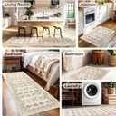 XWZO Runner Rug 2x6ft, Washable Hallway Runner with Non-Slip Backing, Spill Stain Resistant Floor Mat for Entryway Corridor Bedroom Kitchen Living Room, Soft Low-Pile Area Carpet, Beige