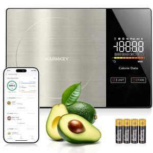 Smart Nutrition Food Scale - Digital Kitchen Scale with Nutritional Calculator App, Tare Function, Track Calories &24 Nutrients,11lb, Grams/Ounces, Healthy Eating & Meal Prep (Champagne)