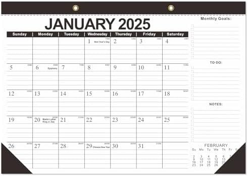 BHR XXL Desk Calendar 2025-2026, 22"x17" Large Wall Calendar From January 2025 To June 2026 18 Monthly Months Planner with To Do List, Julian Dates, Notes