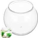 VILLCASE 1.5 Gallon Clear Plastic Fish Bowl Small Round Desktop Fish Tank Ornamental Tank for Home Office Garden Decoration Shatter Resistant Aquarium