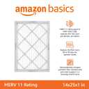 Amazon Basics 14x25x1 Air Filter, MERV 11 AC Furnace Filters, Allergy Control, Removes Dust and Lint, Electrostatic, 6-Pack (Actual Size: 13.75" x 24.75" x 0.75")