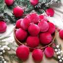 HyDren 24 Pcs Hot Pink Velvet Christmas Ornaments Balls Bulk Flocked Christmas Tree Ornaments 3.15, 2.76, 2.36 Inch Shatterproof Hanging Xmas Tree Balls Decor for Xmas Decorations