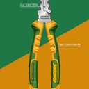 6-Inch High Leverage Side Cutting Pliers, High Leverage Diagonal Pliers with Deburring Function, 30% Labor Saving, Black Polished